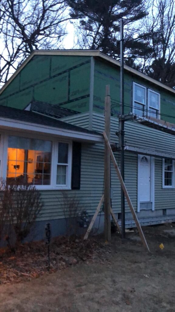 New addition attached to the existing home in Bellingham, MA