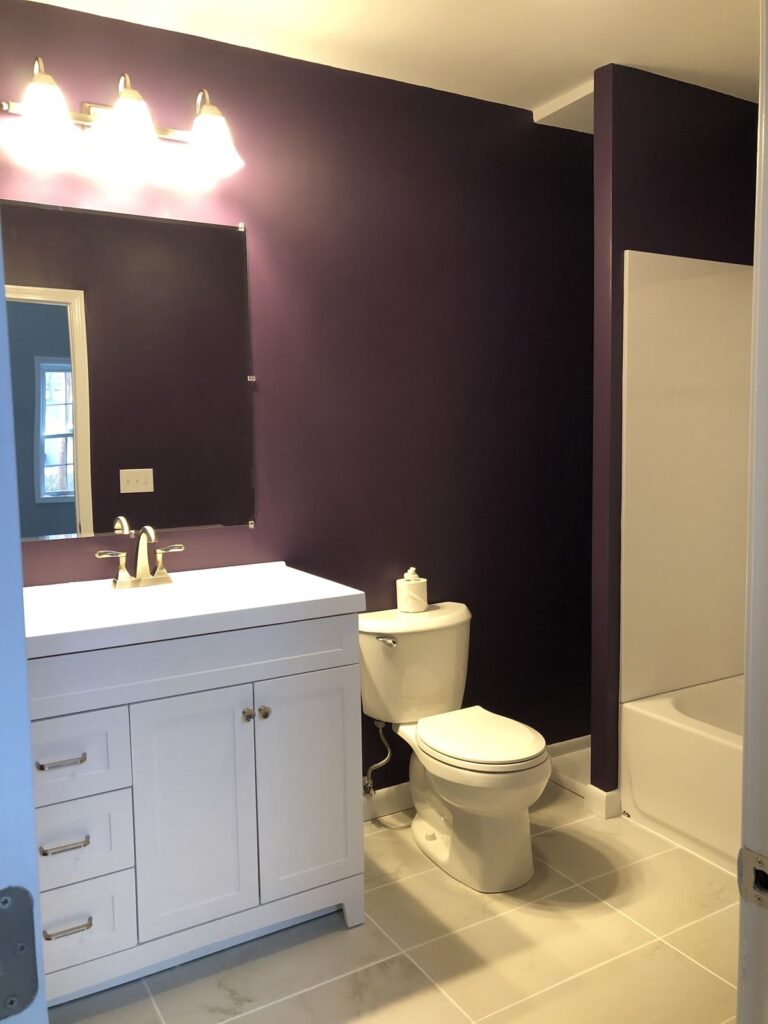 Finished bathroom in the Bellingham, MA house addition by Appena Properties