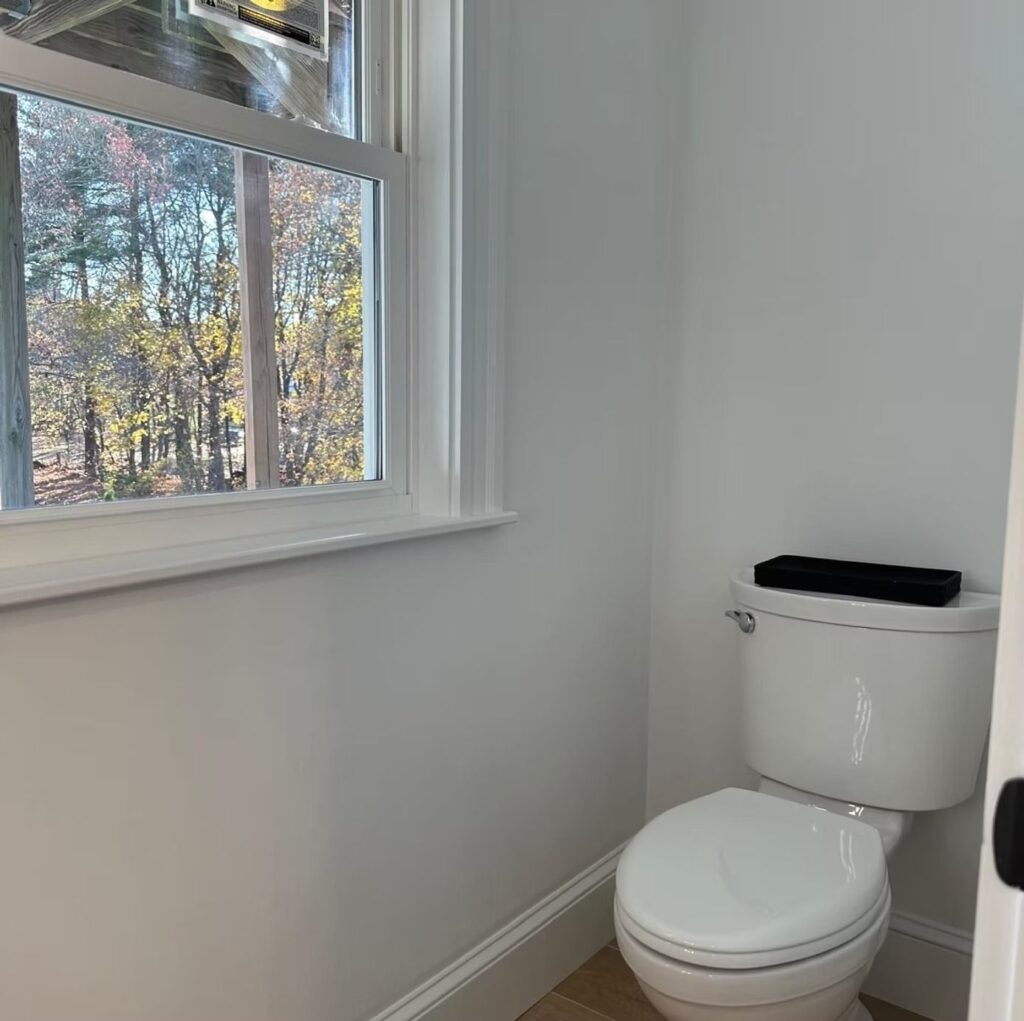 Remodeled first-floor half bathroom in Walpole, MA