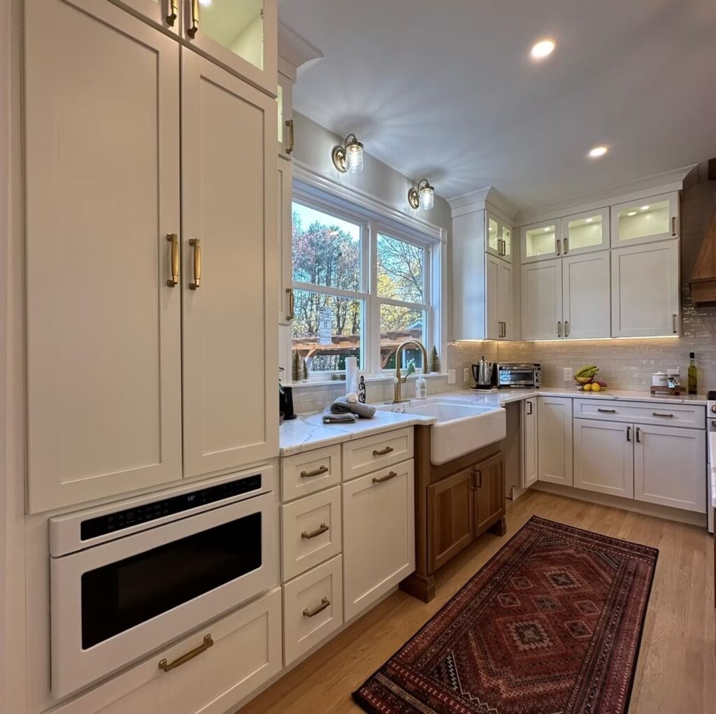 Walpole, MA kitchen remodel by Appena Properties with built-in appliances